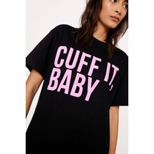 NastyGal Cuff It Oversized Slogan Graphic T-shirt