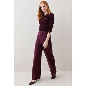 KarenMillen Structured Crepe Tailored High Waist Wide Leg Trouser