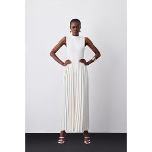 KarenMillen High Neck Tie Waisted Full Pleated Jumpsuit