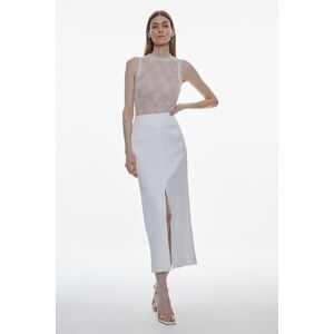 KarenMillen Satin Low Waist Straight Maxi Skirt