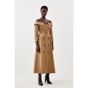 KarenMillen Tailored Wool Blend Trench Midaxi Dress