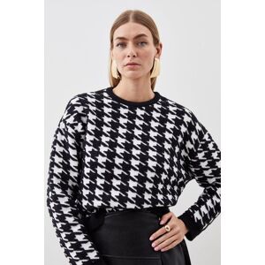 KarenMillen Boucle Jacquard Dogtooth Knit Jumper