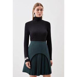 KarenMillen Tailored Military Pleat Mini Skirt