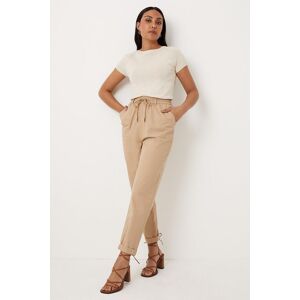 Wallis Petite Stone Elasticated Waist Tapered Trouser