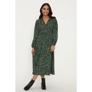 Wallis Petite Green Abstract Lace V-neck Midi Dress