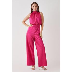 Debut London Diamante Satin Halter Jumpsuit