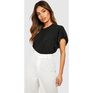 boohoo Woven Frill Sleeve And Neck Blouse