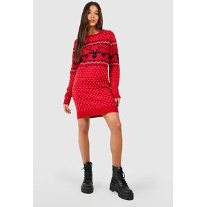 boohoo Hearts Fairisle Christmas Jumper Dress