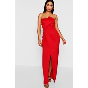 boohoo Bandeau Wrap Detail Split Maxi Dress