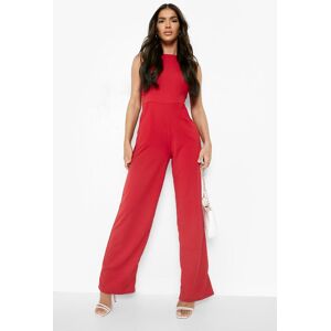 boohoo Round Neck Textured Jumpsuit