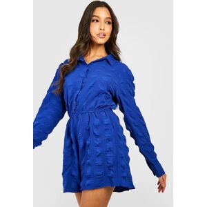 boohoo Crinkle Textured Shirt Playsuit