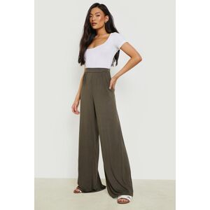 boohoo Basics High Waisted Soft Wide Leg Trousers