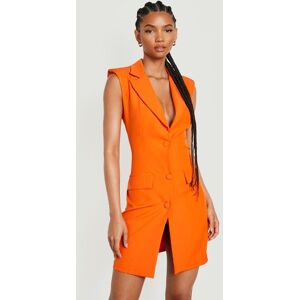 boohoo Tall Shoulder Pad Sleeveless Blazer Dress