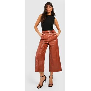 boohoo Premium Leather Look Longer Length Culotte