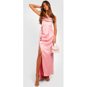 boohoo Satin Corset Off Shoulder Maxi Dress