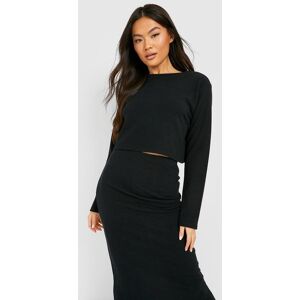 boohoo Ribbed Round Neck Boxy Crop