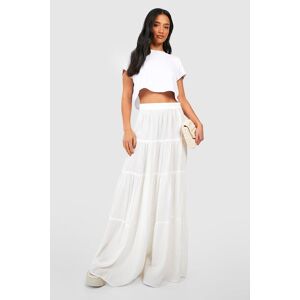 boohoo Petite Tiered Cheesecloth Maxi Skirt