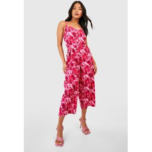 boohoo Petite Floral Culotte Jumpsuit