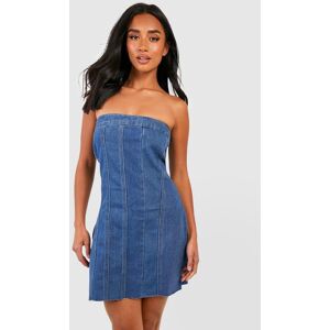 boohoo Petite Bandeau Denim Mini Dress