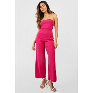 boohoo Bandeau Crepe Wide Leg Jumpsuit