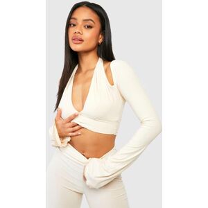 boohoo Soft Touch Halterneck Crop Top