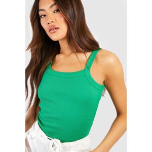 boohoo Thick Binding Curved Strap Rib Vest