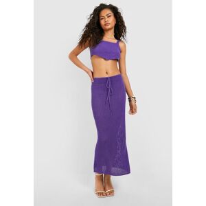 boohoo Crochet Corset Hem Crop Top And Maxi Skirt Set