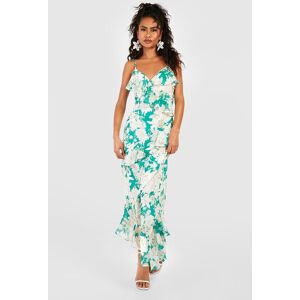 boohoo Floral Ruffle Maxi Dress