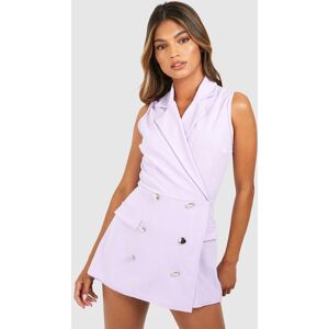 boohoo Tailored Military Style Sleeveless Blazer Playsuit