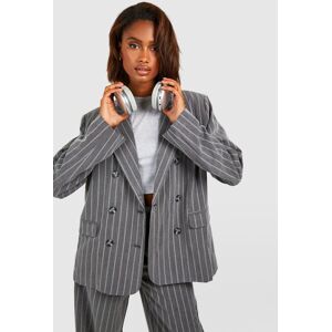 boohoo Premium Pinstripe Oversized Tailored Blazer