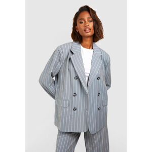 boohoo Premium Pinstripe Oversized Tailored Blazer
