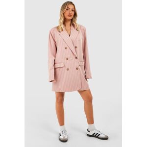 boohoo Premium Pinstripe Oversized Blazer Dress