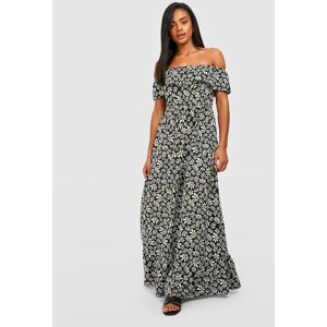 boohoo Printed Bardot Maxi Dress