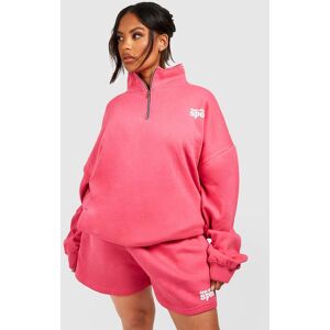 boohoo Plus Dsgn Studio Puff Printed Half Zip