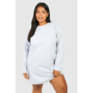 boohoo Plus Cotton Long Sleeve T-shirt Dress