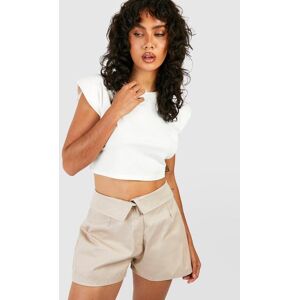 boohoo Fold Over Tailored Short