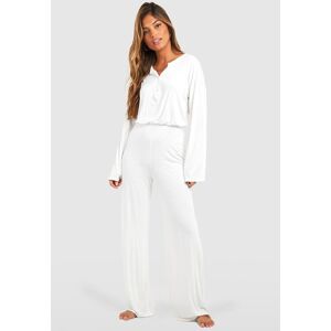 boohoo Button Front Wide Leg Jumpsuit