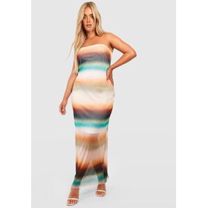 boohoo Plus Ombre Mesh Bandeau Midaxi Dress