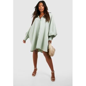 boohoo Plus Oversized Batwing Balloon Sleeve Shirt Dress