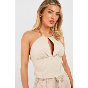 boohoo Halter Neck Chain Detail Corset