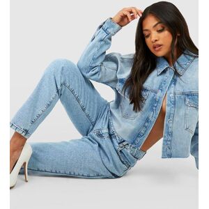 boohoo Petite Basics High Waisted Mom Jean