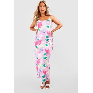 boohoo Plus Floral Strappy Scoop Neck Maxi Dress