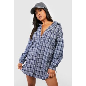 boohoo Petite Check Shirt Dress