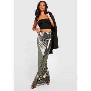 boohoo Petite Metallic Maxi Skirt