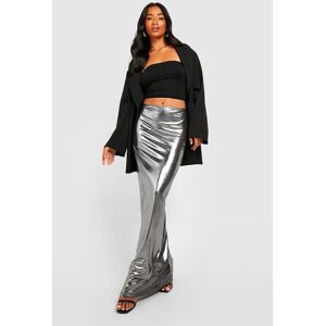 boohoo Petite Metallic Maxi Skirt