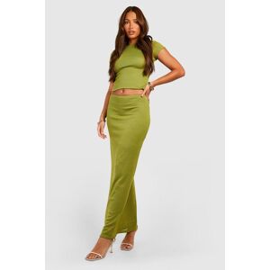 boohoo Tall Lightweight Knit Mid Rise Maxi Skirt