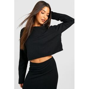 boohoo Ribbed Round Neck Boxy Crop