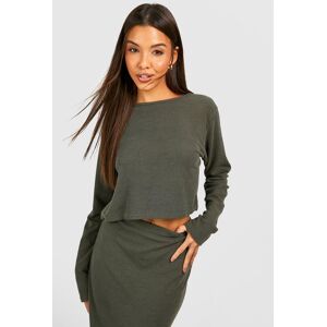 boohoo Ribbed Round Neck Boxy Crop