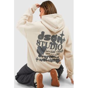 boohoo Puff Print Dsgn Studio Graffiti Slogan Oversized Hoodie