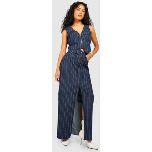 boohoo Stripe Denim Maxi Skirt